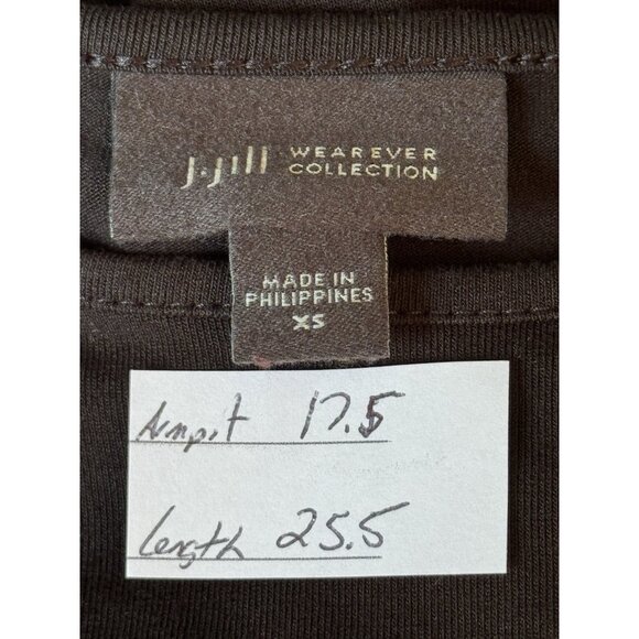 J.Jill Wearever Women’s XS Black Tunic Top Long Sleeve Sheer Hem Quiet Luxury - Picture 2 of 6